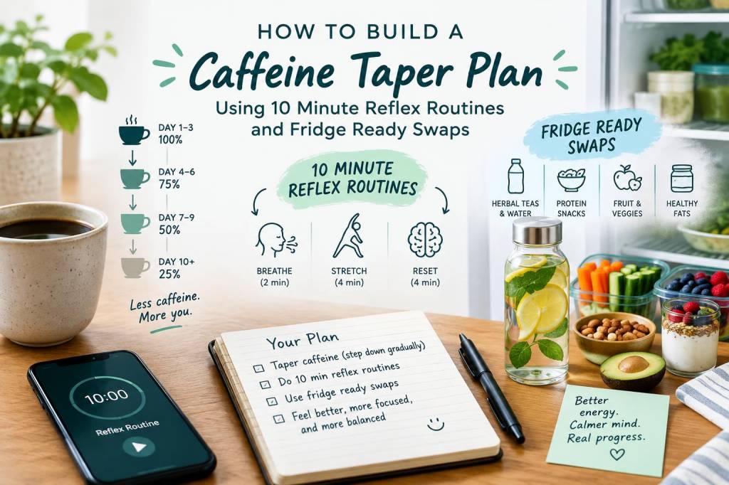 how to build a caffeine taper plan using 10-minute reflex routines and fridge-ready swaps