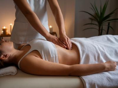 Simple reflex points to ease digestive bloating after a heavy meal