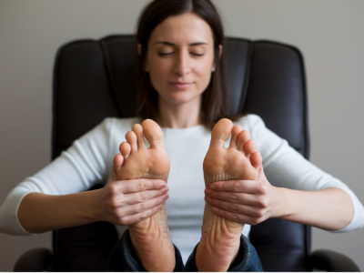 Office-friendly reflexology sequences to reduce neck and shoulder tension in 7 minutes